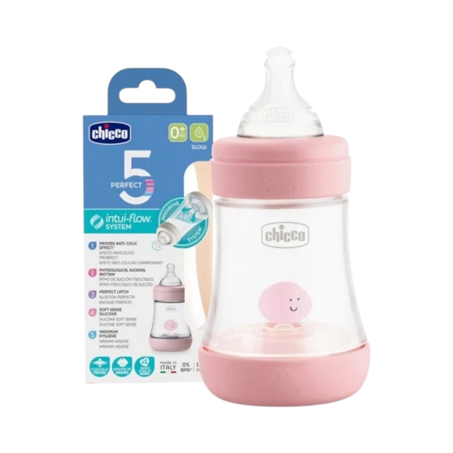 زجاجة رضاعة تشيكو F.Bottle Perfect5 Pp Grl 150 Slow Sil C12
