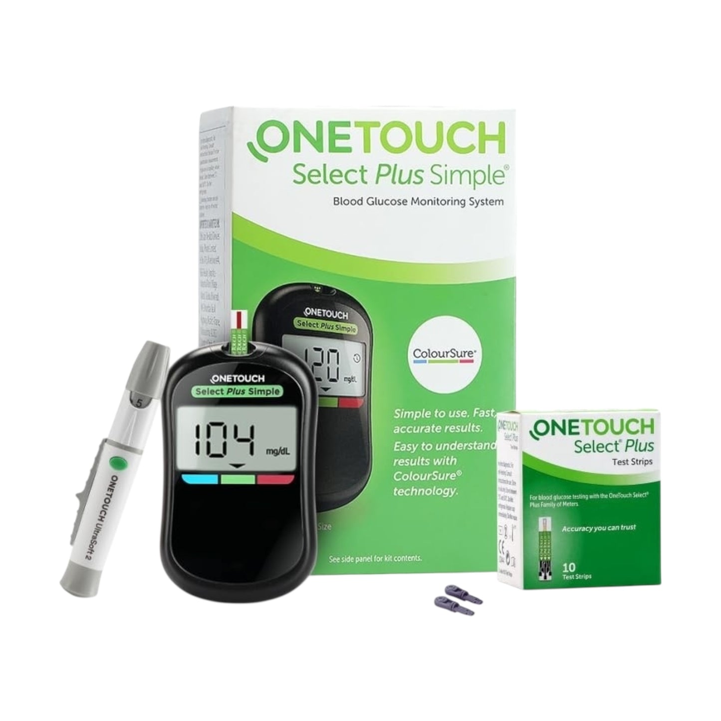 شرائط One Touch Select Plus مع جهاز قياس نسبة السكر في الدم