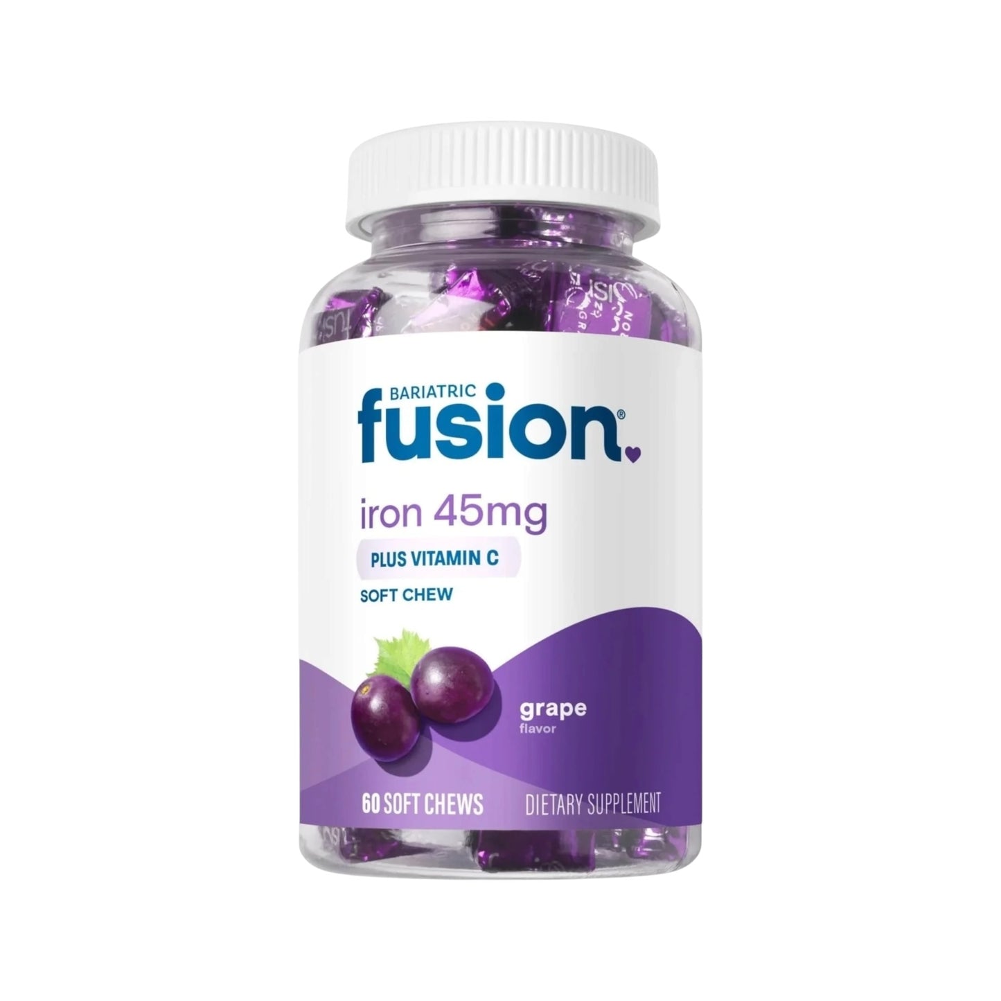 Bariatric Fusion حديد 45 مجم مع فيتامين ج بنكهة الكرز 60 قرصًا