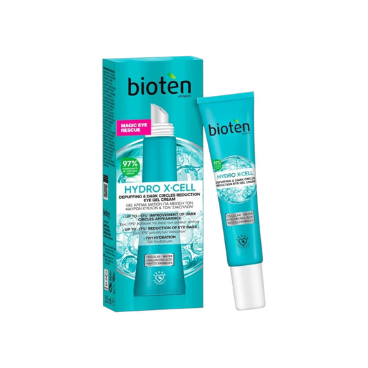Bioten HYDRO X-CELL
كريم جل للعينين لتقليل الانتفاخ والهالات السوداء 15 مل