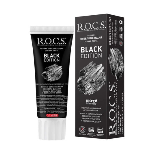 معجون أسنان ROCS لتبييض الأسنان - الإصدار الأسود