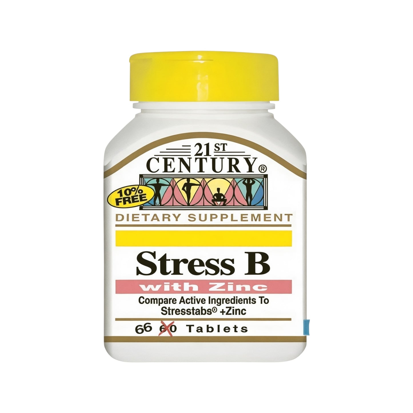 21st Century Stress B مع الزنك 66 قرصًا