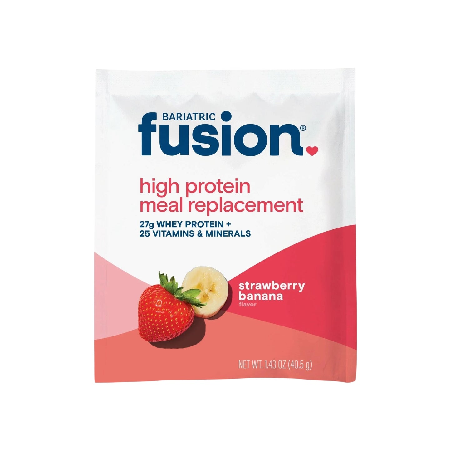 Bariatric Fusion بروتين عالي بديل وجبة بنكهة الفراولة والموز 41.5 جم