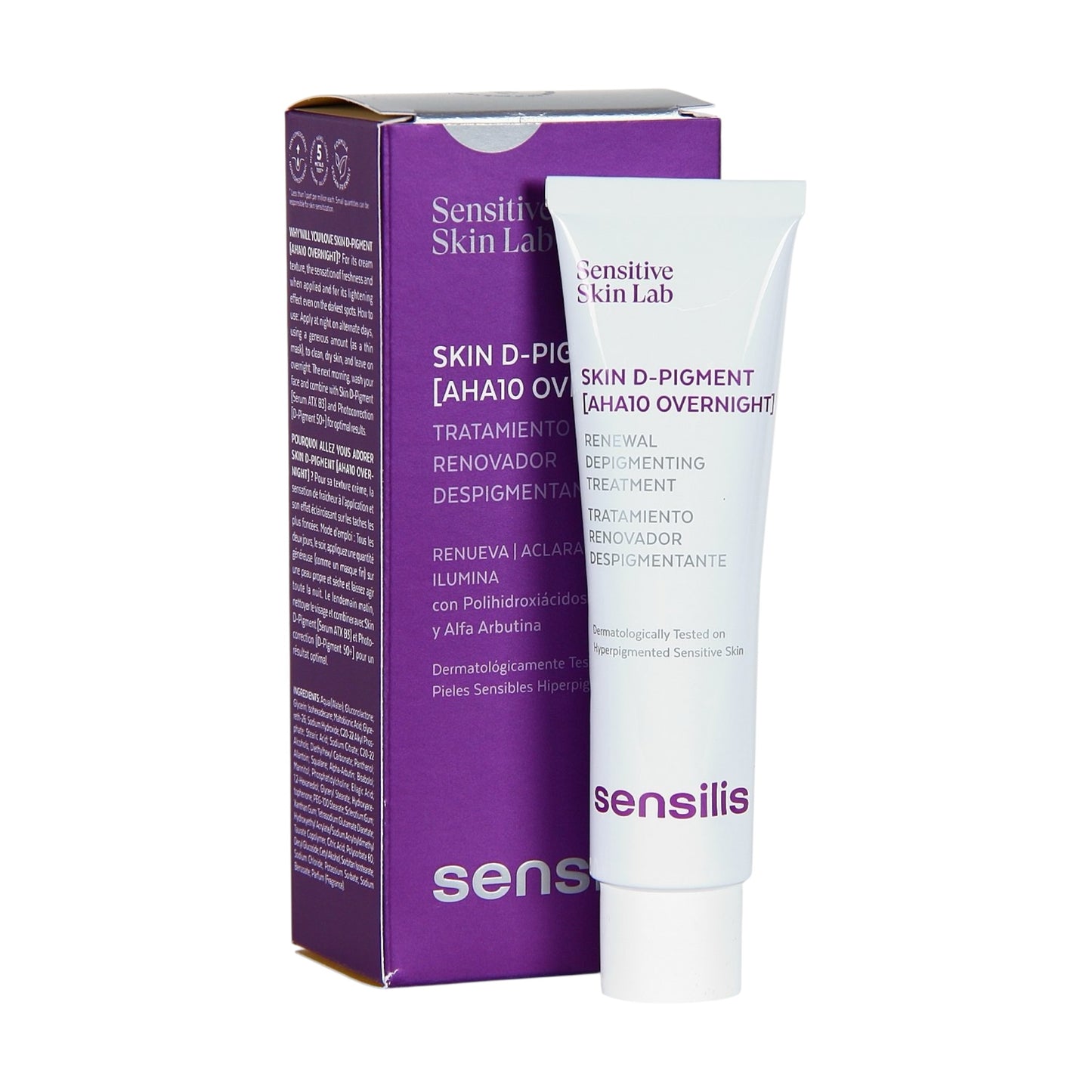 Sensilis Sensitive Skin Lab Skin D-Pigment AHA10 Overnight Renewal Depig-
