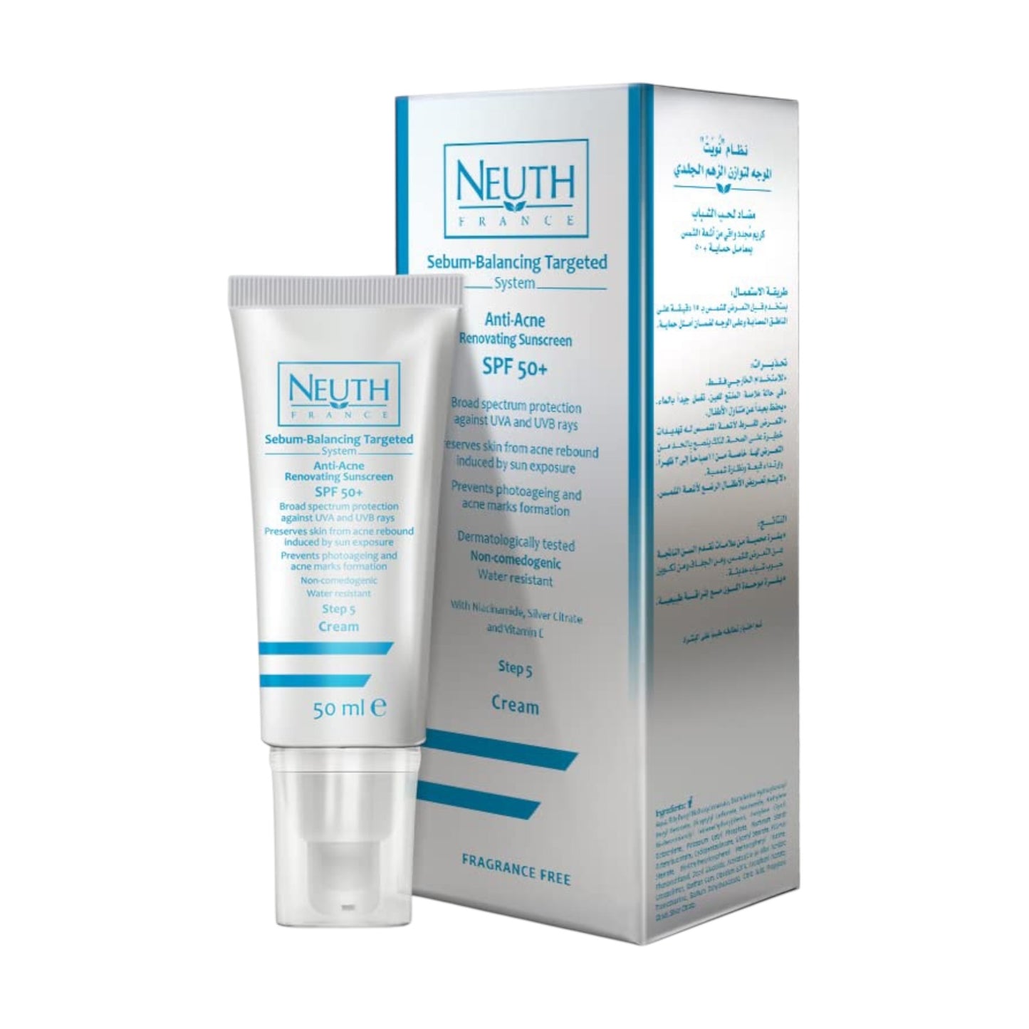 كريم نيوث Sebum Balancing Targeted Anti Acne Sunscreen الواقي من الشمس 50 مل بعامل حماية SPF50+