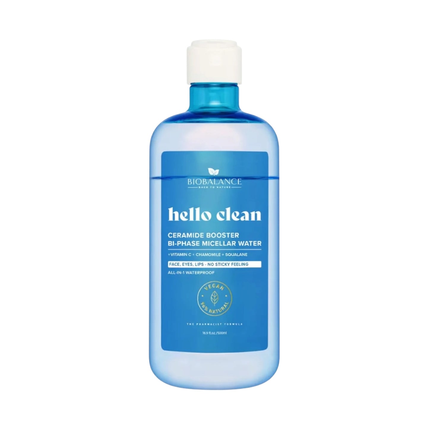 Bio Balance Hello Clean ماء ميسيلار مزدوج السائل سيراميد معزز 500 مل