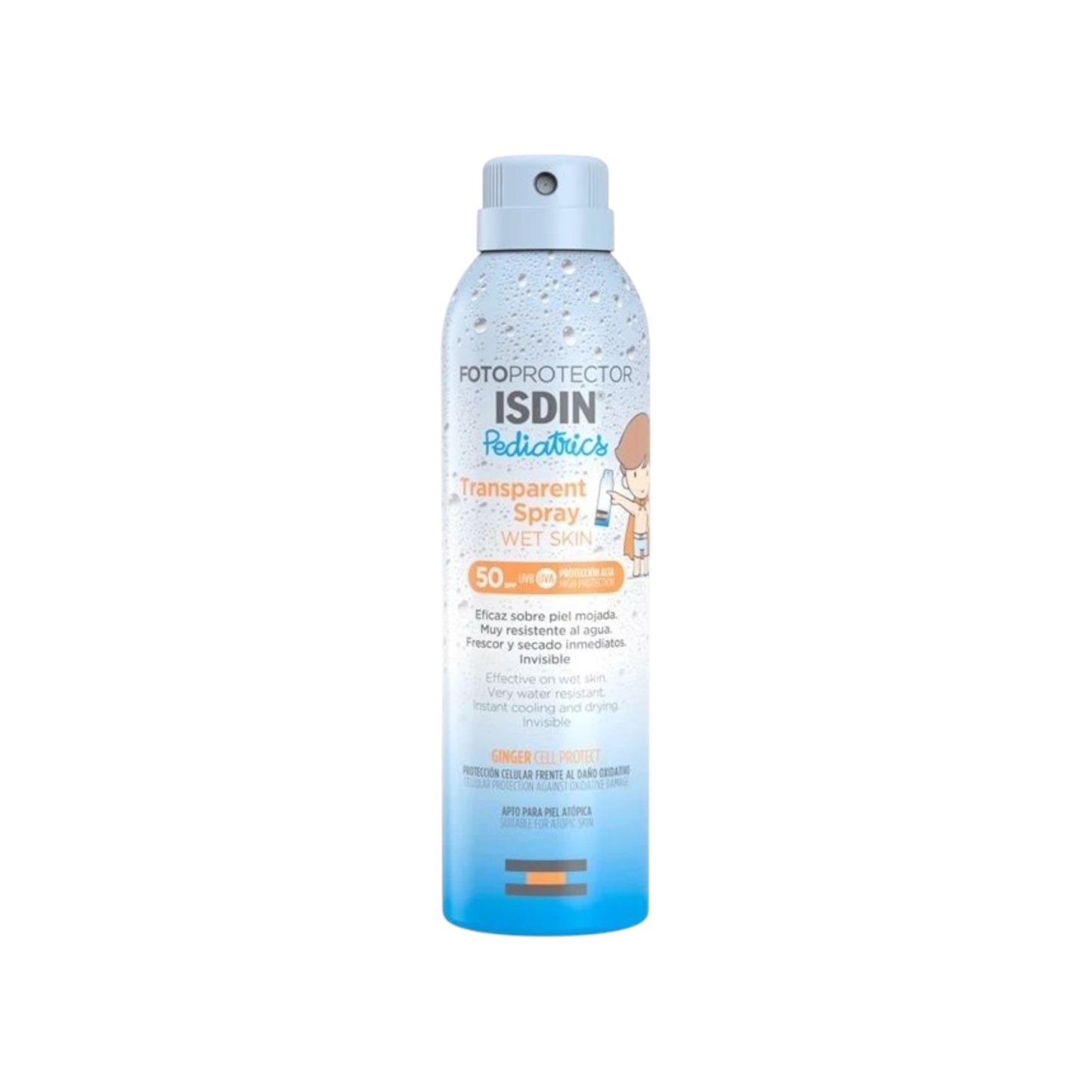 Isdin واقي الشمس فوتوبروتيكتور الشفاف بخاخ للأطفال للبشرة الرطبة بعامل حماية SPF50 وحجم 250 مل