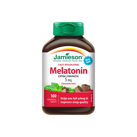 Jamieson Melatonin 5mg 100
أقراص قابلة للمضغ بنكهة الشوكولاتة بالنعناع