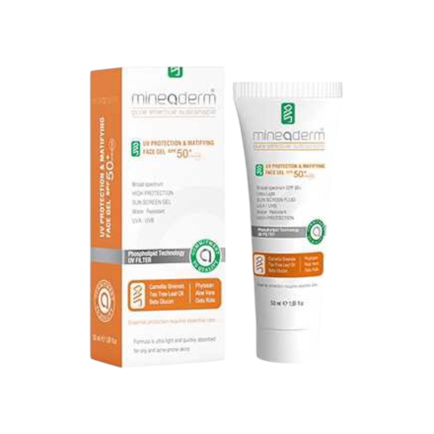 Mineaderm واقي شمس بحماية من الأشعة فوق البنفسجية ومُطفئ للمعة بمعامل حماية SPF50+
جل للوجه 50مل