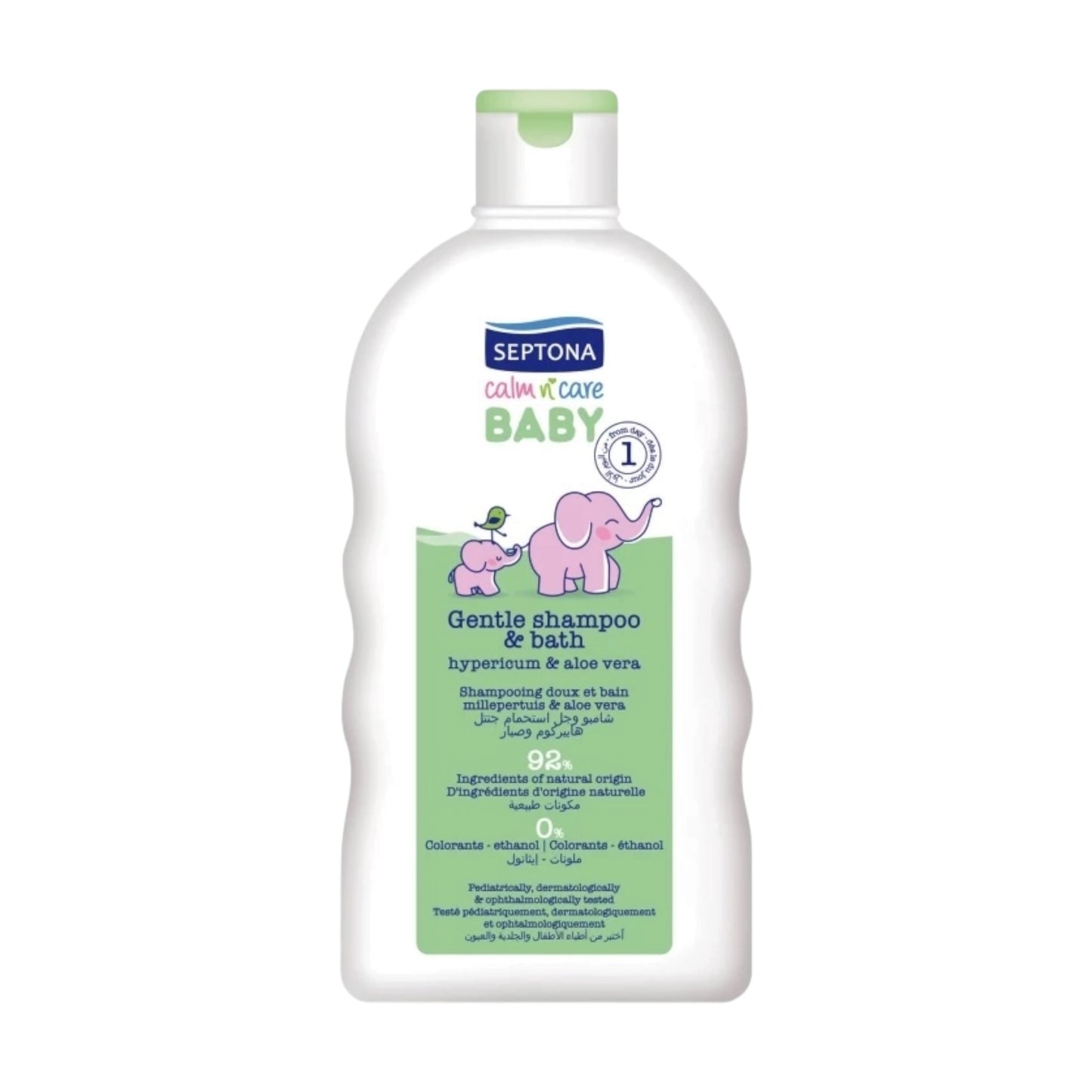 Septona Baby Calm n Care
شامبو وسائل استحمام لطيف بخلاصة نبتة سانت جون والصبار 200 مل